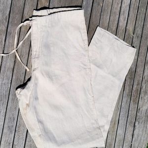 Cream linen pants